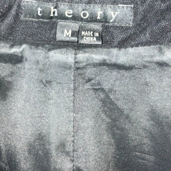 Theory Trench Coat Black with Belt Size M - Picture 10 of 10